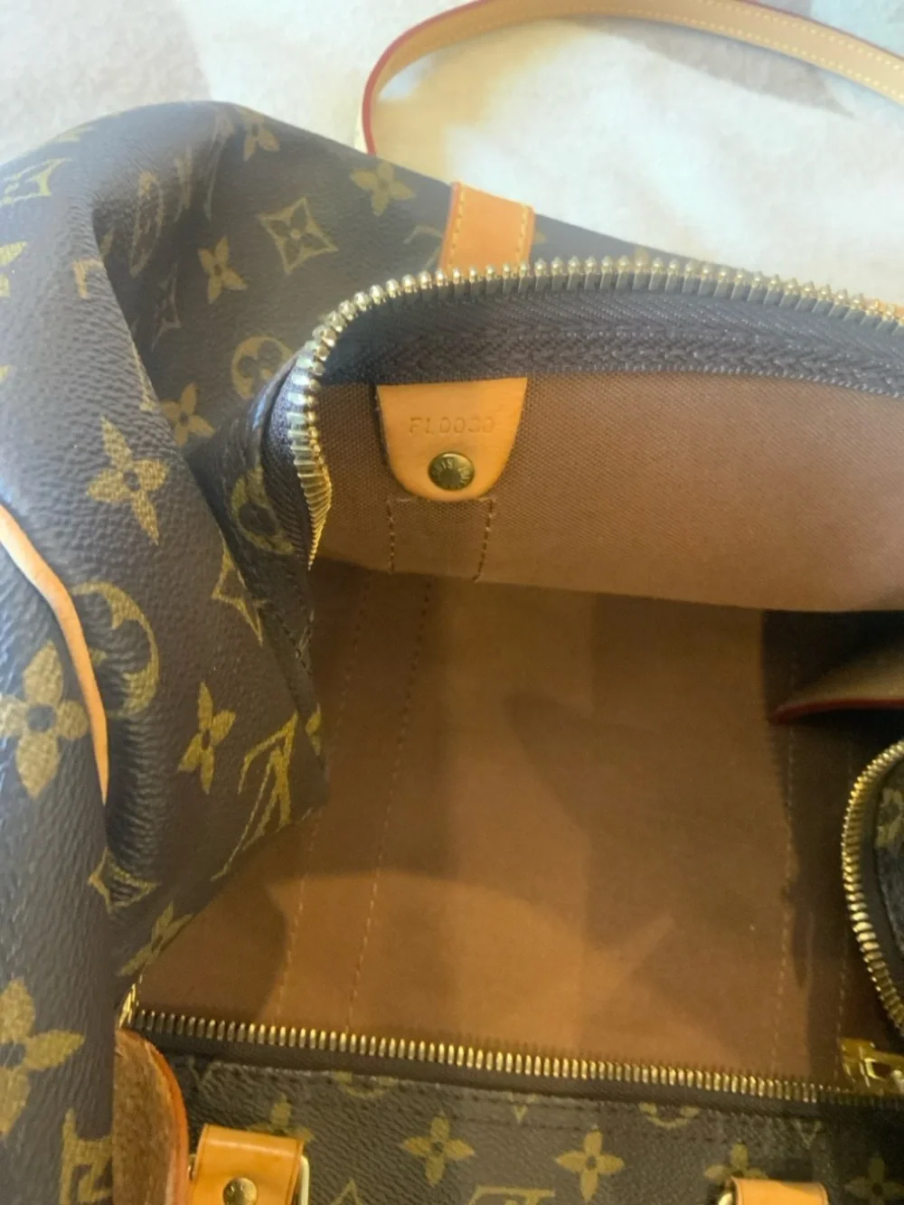 Louis Vuitton Brown Monogram Duffel with Natural Leather Trim